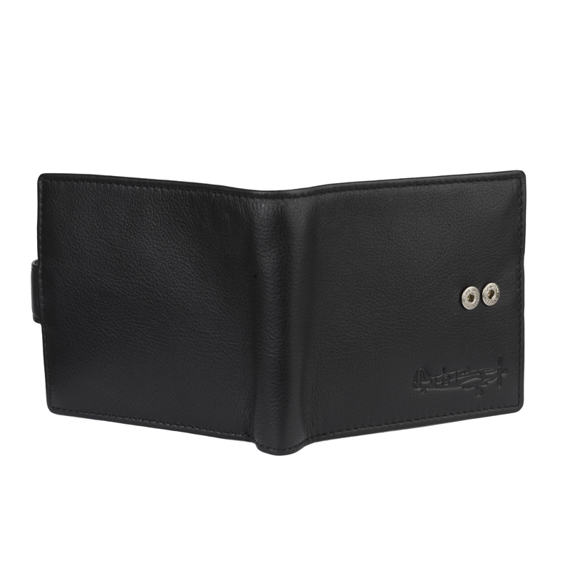black grain genuine leather wallet featuring the spitfire aviation gift